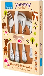 Amefa set de couverts enfants argent - Forest Friends 4 pièces inox animaux