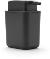Brabantia distributeur de savon - distributeur savon main gris foncé 200 ml plastique