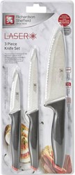 Coffret couteaux inox set cuisine 3 pièces argent ergonomique lave-vaisselle