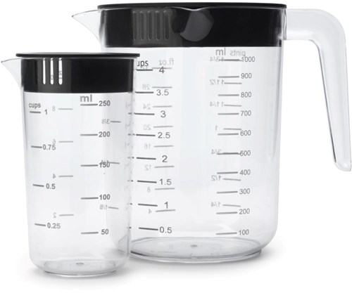 Brabantia ensemble de mesure ustensile de cuisine 2 pièces gris foncé plastique