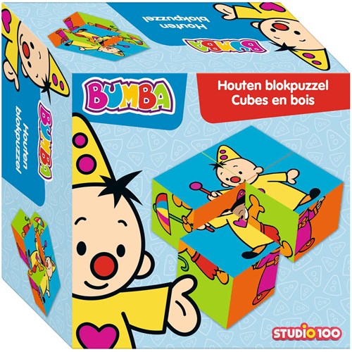 Studio 100 Bumba puzzle en blocs de bois - jouet coloré avec 4 blocs