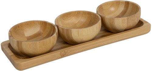 Svenska Living plateau de service bambou set tapas 4 pièces FSC durable