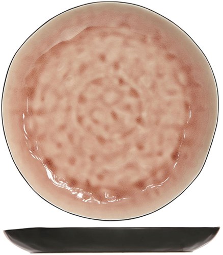 Assiette plate céramique ronde laguna old rose assiette rose 27 cm