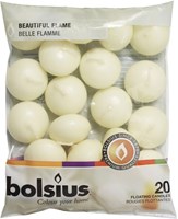 Bougies flottantes Bolsius blanches 20 pièces - décoration lumineuse et chaleureuse