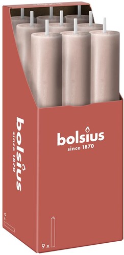 Bolsius bougies chandelles XL rustiques rose 23 cm 9 pièces cire vegan