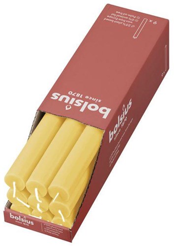 Bolsius bougie de table rustique jaune 27 cm - bougie durable sans huile de palme