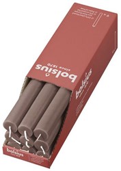 Bolsius bougie de table rustique taupe 27cm - set de bougies durables