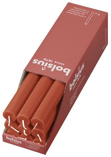 Bolsius Bougie rustique longue orange bougies vegan 27cm 13h ambiance