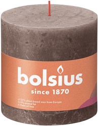 Bolsius bougie pilier rustique taupe 10 cm cire vegan bougie d'ambiance