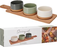Set de service plateau en bambou avec bols de luxe - accessoire de table coloré