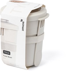 Amuse gobelet déjeuner Tylla duo foodbowl 600ml avec spork - étanche - beige