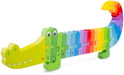 New Classic Toys puzzle alphabet en bois crocodile - jouet éducatif