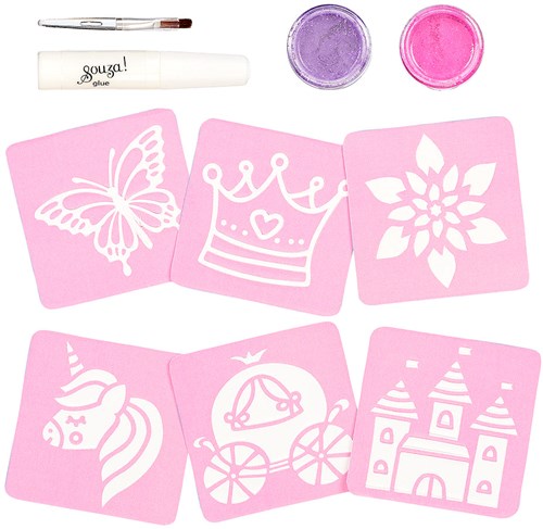 Souza for Kids set de tatouages pailletés princesse - maquillage enfant tatouages pailletés-2