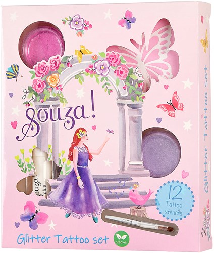 Souza for Kids set de tatouages pailletés princesse - maquillage enfant tatouages pailletés