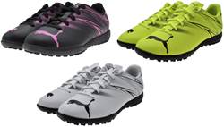 Puma chaussures de football Attacanto TT blanc-noir pour gazon synthétique