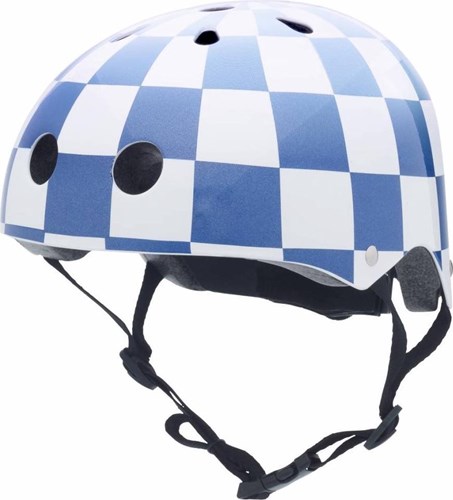 Coconuts casque vélo enfant bleu-blanc - casque enfant sécurité vélo Checkered