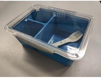 Lunchbox plastique avec fourchette 20x15x7cm congélateur et micro-ondes