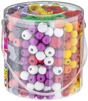 Creative Craft Group set de perles en bois jouet - couleurs pastel, 375 grammes