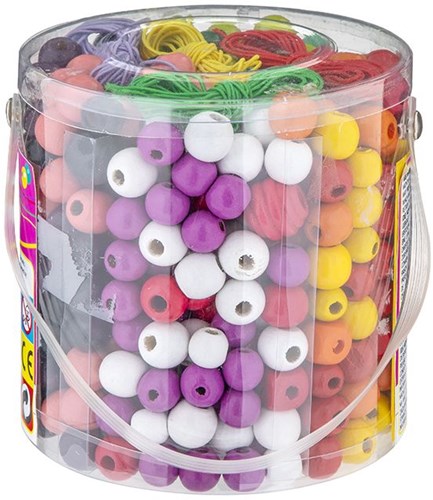 Creative Craft Group set de perles en bois jouet - couleurs pastel, 375 grammes