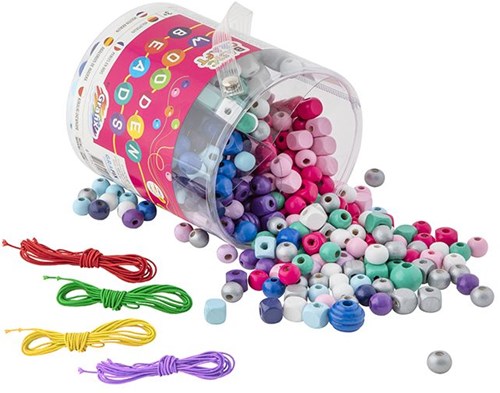 Creative Craft Group set de perles en bois jouet - couleurs pastel, 375 grammes-2