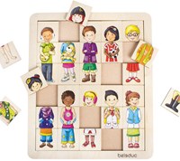 Beleduc puzzle en bois Match & Mix jouet éducatif enfants-2