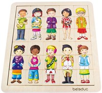 Beleduc puzzle en bois Match & Mix jouet éducatif enfants