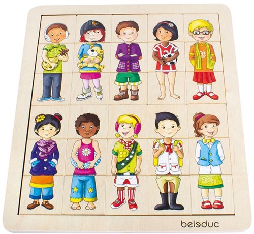 Beleduc puzzle en bois Match & Mix jouet éducatif enfants