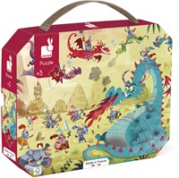 Janod puzzle dragons - 54 pièces valise avec poster-3