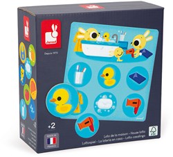 Janod Loto La Maison - Jeu éducatif pour enfants - Animaux et pièces - Carton FSC