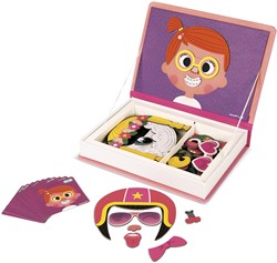 Janod Magnetibook - Jeu Magnétique Visages Rigolos Filles Jouet Créatif