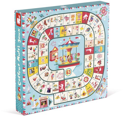 Janod Boîte de jeux Carrousel - Coffret de jeux pour enfants et famille-2
