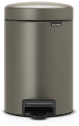 Brabantia poubelle à pédale 3 litres platinum - poubelle de salle de bain