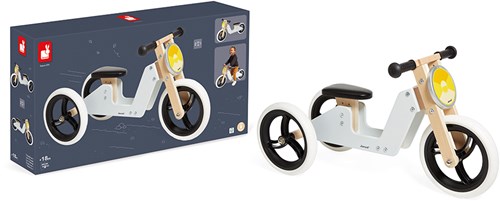 Janod Bikloon tricycle - draisienne 2-en-1 jouet en bois rétro-2