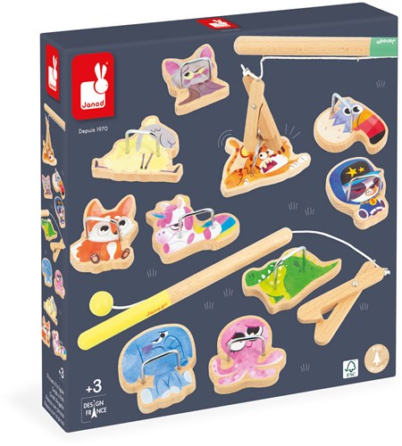 Janod Applepop - Jeu de pêche en bois pour enfants dès 3 ans