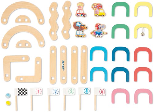 Janod piste de billes Applepop - jeu de billes en bois pour enfants-3
