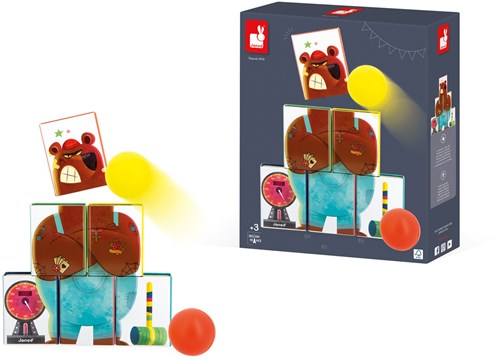 Janod Applepop - Jeu de lancer de balle avec Monsieur Ours pour enfants-2