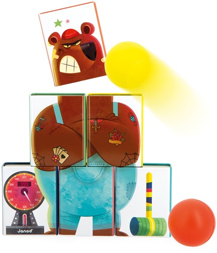 Janod Applepop - Jeu de lancer de balle avec Monsieur Ours pour enfants-3