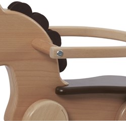 nic dossier cheval à bascule bois brun 83 cm - siège enfant sécurisé