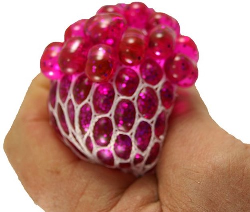 Balle Squishy Mesh Glitter anti-stress jouet 6,5cm effet pailleté-3