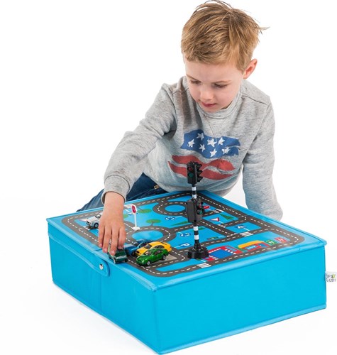 Pop-it-Up Garage boîte de rangement - Coffre à jouets et tapis de jeu - Pour voitures et autres jouets-3