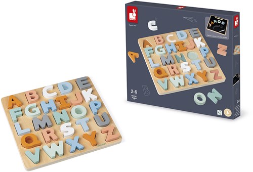 Janod puzzle alphabet en bois Sweet Cocoon - jouet éducatif 26 pièces-2