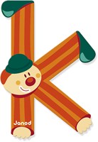 Janod lettre en bois K - Jouet magnétique clown pour enfants