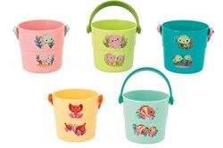 Janod jouets de bain - seaux de bain colorés avec bébés animaux et chiffres