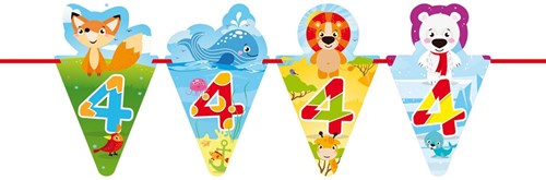 Folat guirlande animaux anniversaire 4 ans - décoration fête 6 mètres