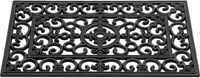 HQ paillasson caoutchouc antique French Lily noir 45x75cm tapis d'entrée