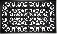 HQ paillasson caoutchouc antique French Lily noir 45x75cm tapis d'entrée-2