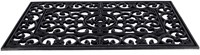 HQ paillasson caoutchouc antique French Lily noir 45x75cm tapis d'entrée-3