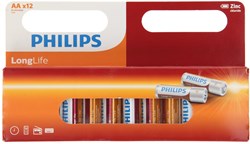 Piles AA zinc Philips Longlife lot de 12 énergie durable