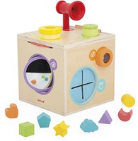 Janod cube sensoriel - jouet en bois pour les sens et la découverte-2