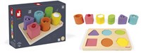 Janod puzzle en bois formes - jouet sensoriel pour enfants-3
